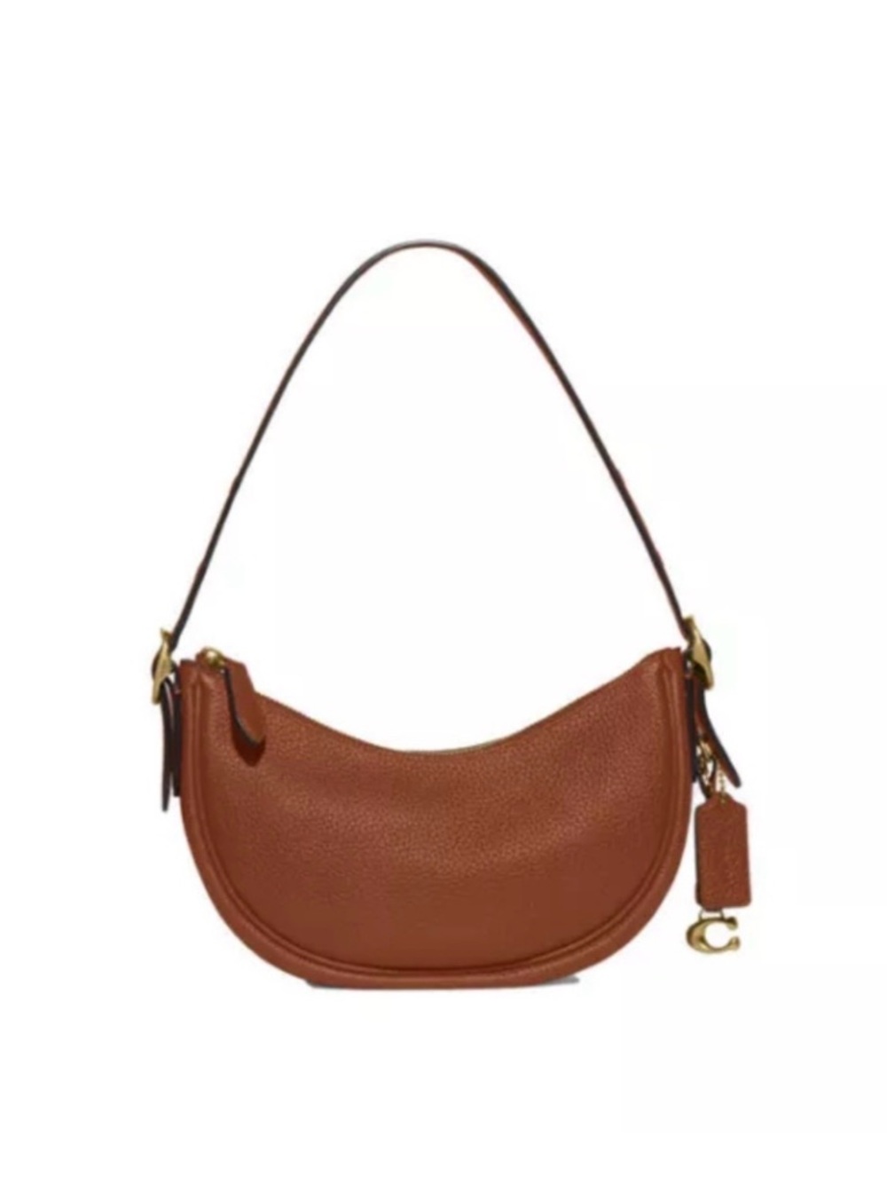 Luna Brown Leather Crescent Coach Shoulder Bag - Classic Women's Handbag